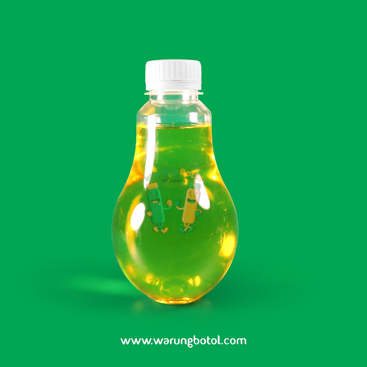 distributor toko jual botol plastik minuman unik bentuk bohlam 300ml bening murah terdekat bandung jakarta bogor bekasi